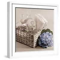 Hydrangea and Basket 2-Julie Greenwood-Framed Art Print