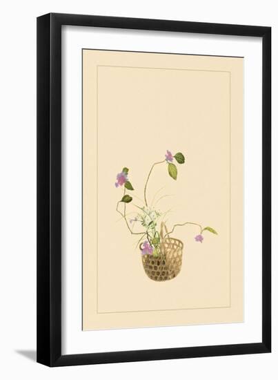 Hydrangea and Daisy-Sofu Teshigahara-Framed Art Print