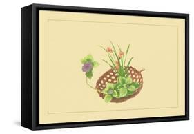 Hydrangea and Daylily-Sofu Teshigahara-Framed Stretched Canvas