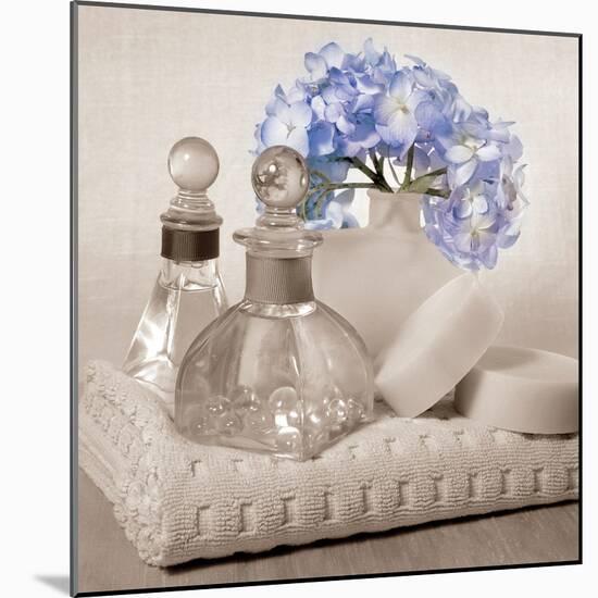 Hydrangea and Towel-Julie Greenwood-Mounted Art Print