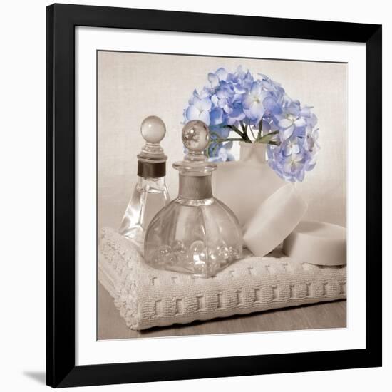 Hydrangea and Towel-Julie Greenwood-Framed Art Print