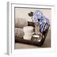 Hydrangea and Wicker-Julie Greenwood-Framed Art Print