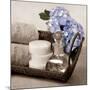 Hydrangea and Wicker-Julie Greenwood-Mounted Art Print