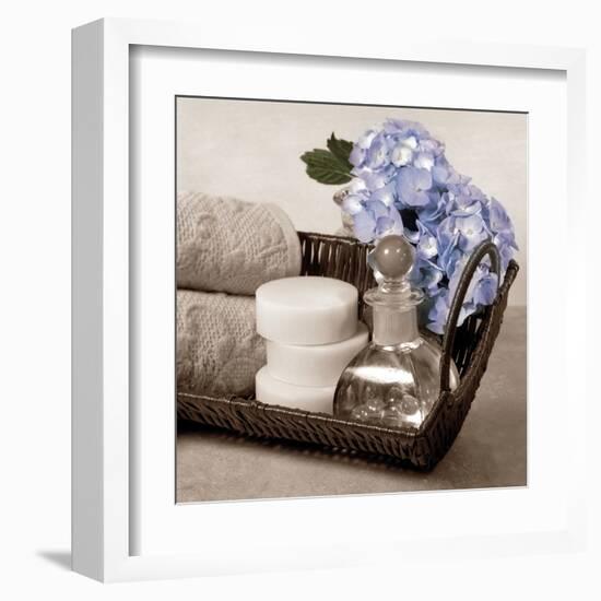 Hydrangea and Wicker-Julie Greenwood-Framed Art Print