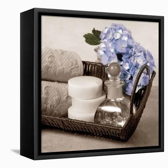 Hydrangea and Wicker-Julie Greenwood-Framed Stretched Canvas
