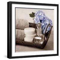 Hydrangea and Wicker-Julie Greenwood-Framed Art Print