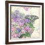 Hydrangea & Butterflies-Julie Paton-Framed Art Print