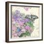 Hydrangea & Butterflies-Julie Paton-Framed Art Print