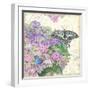 Hydrangea & Butterflies-Julie Paton-Framed Art Print