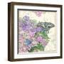 Hydrangea & Butterflies-Julie Paton-Framed Art Print