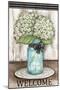 Hydrangea Welcome with Checkers-Melinda Hipsher-Mounted Giclee Print