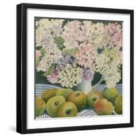 Hydrangeas and cooking apples-Jennifer Abbott-Framed Giclee Print