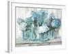 Hydrangeas in Glass Jars Blue-Carol Rowan-Framed Art Print