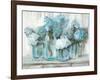 Hydrangeas in Glass Jars Blue-Carol Rowan-Framed Art Print