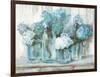 Hydrangeas in Glass Jars Blue-Carol Rowan-Framed Art Print