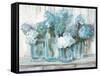 Hydrangeas in Glass Jars Blue-Carol Rowan-Framed Stretched Canvas