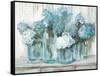 Hydrangeas in Glass Jars Blue-Carol Rowan-Framed Stretched Canvas