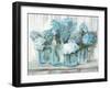 Hydrangeas in Glass Jars Blue-Carol Rowan-Framed Art Print