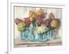 Hydrangeas in Glass Jars White Wood-Carol Rowan-Framed Art Print