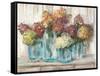 Hydrangeas in Glass Jars White Wood-Carol Rowan-Framed Stretched Canvas