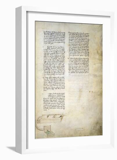 Hydraulic Studies, from Codex Ashburnham 361-Leonardo da Vinci-Framed Giclee Print