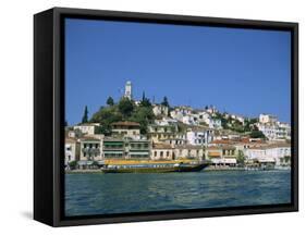 Hydrofoil in Poros Harbour, Poros, Saronic Islands, Greek Islands, Greece, Europe-Lightfoot Jeremy-Framed Stretched Canvas