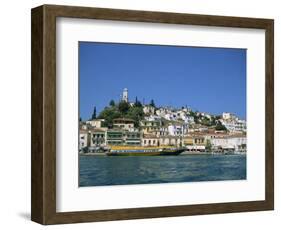 Hydrofoil in Poros Harbour, Poros, Saronic Islands, Greek Islands, Greece, Europe-Lightfoot Jeremy-Framed Photographic Print