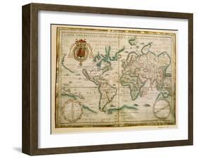 Hydrographic General Map, 1634-Jean Restout II-Framed Giclee Print