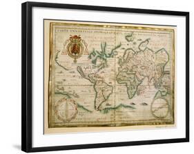 Hydrographic General Map, 1634-Jean Restout II-Framed Giclee Print