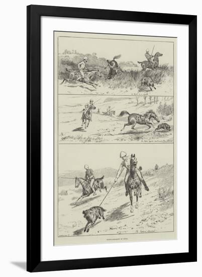 Hyena-Spearing in India-null-Framed Giclee Print