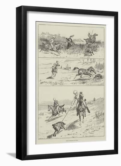 Hyena-Spearing in India-null-Framed Premium Giclee Print