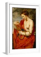 Hygeia, Goddess of Health, C.1615 (Oil on Oak Panel)-Peter Paul Rubens-Framed Giclee Print