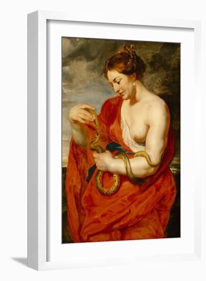 Hygeia, Goddess of Health, C.1615 (Oil on Oak Panel)-Peter Paul Rubens-Framed Giclee Print