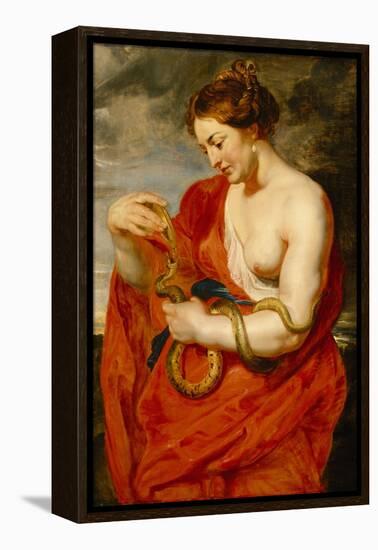 Hygeia, Goddess of Health, C.1615 (Oil on Oak Panel)-Peter Paul Rubens-Framed Stretched Canvas