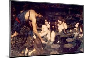 Hylas and Nymphs-John William Waterhouse-Mounted Premium Giclee Print