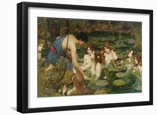 Hylas and the Nymphs, 1896-John William Waterhouse-Framed Premium Giclee Print