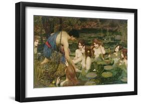 Hylas and the Nymphs, 1896-John William Waterhouse-Framed Premium Giclee Print