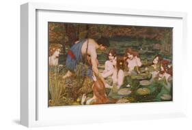 Hylas and the Nymphs-John William Waterhouse-Framed Art Print
