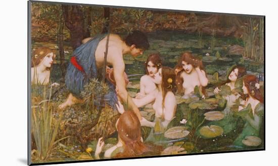 Hylas and the Nymphs-John William Waterhouse-Mounted Art Print