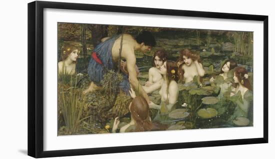 Hylas and the Nymphs-John William Waterhouse-Framed Giclee Print