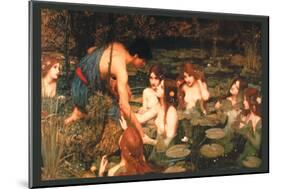 Hylas and the Nymphs-John William Waterhouse-Mounted Art Print