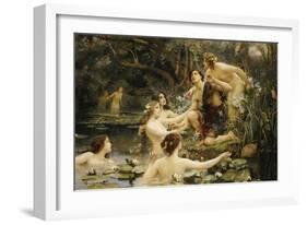 Hylas and the Water Nymphs-Henrietta Rae-Framed Giclee Print