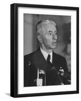 Hyman Rickover Speaking at a Press Conference-Peter Stackpole-Framed Photographic Print