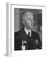 Hyman Rickover Speaking at a Press Conference-Peter Stackpole-Framed Photographic Print