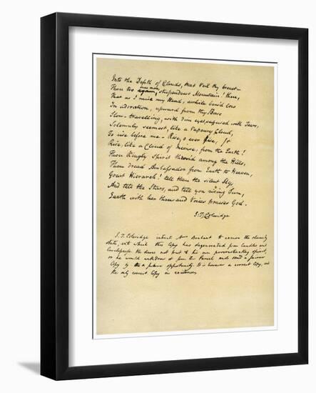 Hymn before Sunrise in the Vale of Chamouny-Samuel Taylor Coleridge-Framed Giclee Print