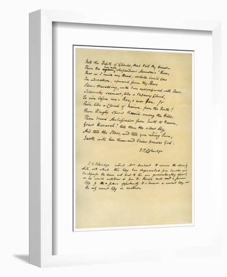 Hymn before Sunrise in the Vale of Chamouny-Samuel Taylor Coleridge-Framed Giclee Print