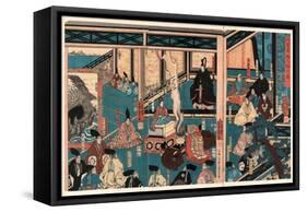 Hyogo Chikuto Hitobashira No Zu-Utagawa Yoshikazu-Framed Stretched Canvas