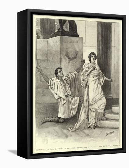 Hypatia at the Haymarket Theatre, Philammon Declaring His Love for Hypatia-Henry Marriott Paget-Framed Stretched Canvas