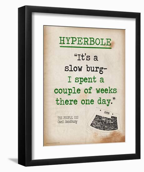 Hyperbole`s - Featuring Quote from Carl Sandberg`s The People, Yes - Literary Terms 2-Chris Rice-Framed Art Print