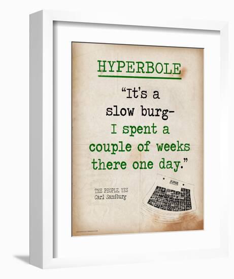 Hyperbole`s - Featuring Quote from Carl Sandberg`s The People, Yes - Literary Terms 2-Chris Rice-Framed Art Print